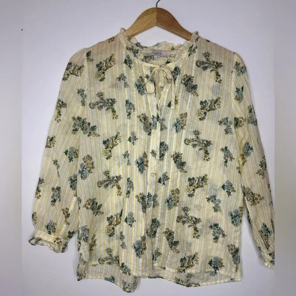 Pre-owned, Ann Taylor Loft women's blouse, size S Beautiful EUC 100% cotton - Picture 2 of 11